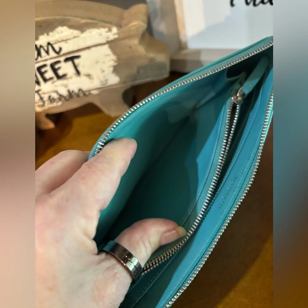 Tiffany and Co blue leather Long zippy Wallet - Picture 6 of 9